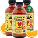 Børneliv VÆSENTLIGE Flydende C-vitamin - Pure Vitamin C flydende supplement til børn, immunsystem support, stor smag - Natural Orange, 4 Fl Oz (pakke med 3)