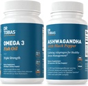 Dr. Tobias Omega 3 Fish Oil og Ashwagandha Kapsler, Støtte Samlet Wellness & Balanced Energy & Resilience, Non- GMO