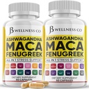 Ashwagandha Maca Root Fenugreek tillæg med Tongkat Ali Ginseng - Assister med Mood & Thyroid Health - Made in USA - 120 Greve