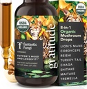 Fantastic Fungi Mushroom Extract - 8-in-1 Organic Complex Mushroom Supplement med Cordyceps, Reishi, Lions Mane, Chaga, Tyrkiet Hale, Shiitake, Maitake & Tremella - Adaptogen flydende tinktur, 1 fl oz