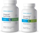 Cooper Complete - Original Multivitamin Iron Free og Advanced Omega-3 - Dagligt Multivitamin og Mineral Supplement Plus Fish Oil Supplement - 30 dages levering
