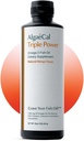 ALGAECAL Triple Power 1200mg EPA & DHA Omega 3 Fish Oil Supplement, Supporting Brain, Heart, Skin & Bones, Flydende Emulsion Mango Taste, Burp- Mindre, Sugar- Free, Made in USA