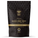 Manuka Honey Drops UMF 15 + / MGO 514 + & Propolis Drops Lavet i New Zealand - Naturlige ingredienser - Lindrende Drops - Lemon & Honning Flavor - 25 Drops