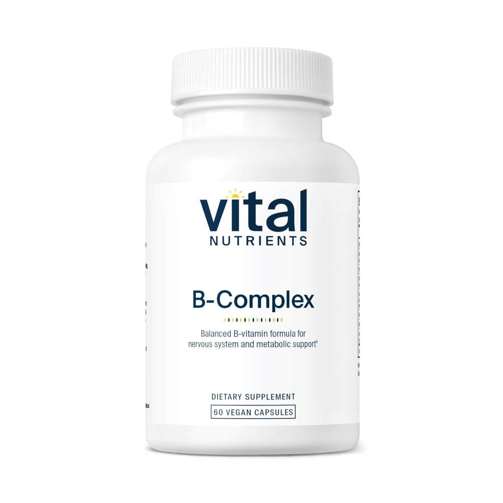Vital Nutrients Vitamin B-Complex B124; Vegan High- Potency Metyleret B Complex Vitamin B124; B Vitamin Support Energy Production, Metabolisme, og Heart Health *