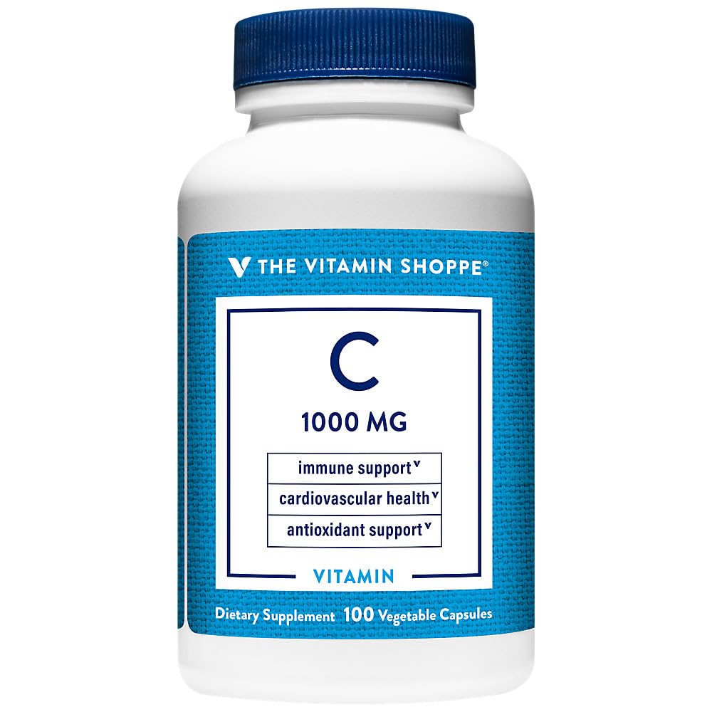 Vitamin Shoppe C- 1000 1. 000MG, Antioxidant, der understøtter immunforsvar & kardiovaskulær sundhed (100 kapsler)