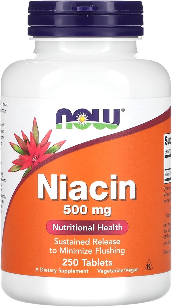 Now Foods - Niacin 500 mg 250 tabletter (pakke med 2)