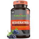 Kaibro Nutra Resveratrol Supplement, 1500mg ekstra styrke Trans Resveratrol, Quercetin med japanske Knotweed Ekstrakter, Anti- Aging, Strålende Hud og Immunitet Support, Vegan & Non- GMO, 90 Kapsler