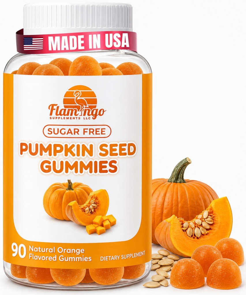 Græskar frø Olie Gummies Sugar- Gratis Naturlig Flavored- Græskar frø Olie til hårvækst, Bstige, Urinary Tract Support, Ung Skin Supplement - Vegan, Halal Græskar frø Udtræk - 90 Tæl