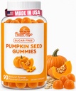 Græskar frø Olie Gummies Sugar- Gratis Naturlig Flavored- Græskar frø Olie til hårvækst, Bstige, Urinary Tract Support, Ung Skin Supplement - Vegan, Halal Græskar frø Udtræk - 90 Tæl