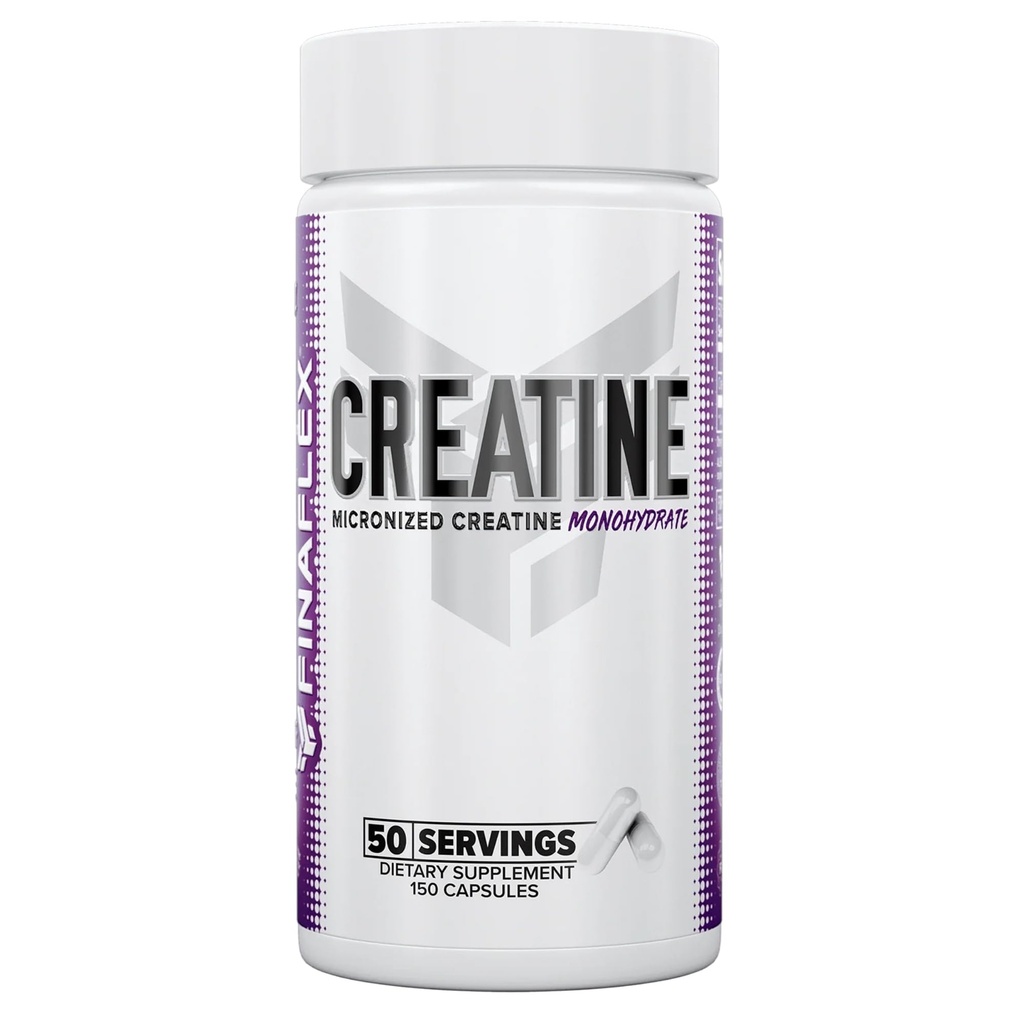 FINAFLEX Pure CREATINE - 150 kapsler - fremmer muskulær styrke, størrelse og ydeevne - 100% ren, mikroniseret Creatin monohydrat - NSF Certified - 50 Servere