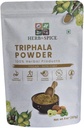 Triphala Powder Non GMO, Gluten Free, 100% Raw, Sourced from India, Herbal Formel of Amla, Haritaki, Bibhitaki, Pakket i resealable Zip Lock Pouch (227 Gram)