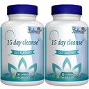 15 dages rengøring, Gut og Colon Support, Avanceret 15 dages rengøring Detox for kvinder og mænd med Senna, Cascara Sagrada & Psyllium Husk, Non- GMO, 30 kapsler
