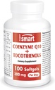 Supersmart - Coenzym Q10 + Tocotrienols 300mg per dag (Patenteret & Biotilgængelig) - CoQ10 Supplement med Tocotrienols - Palm Oil Extract Mex124; Non- GMO & Gluten Free - 100 Softgels