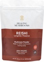Reishi Pure Powder, Organic Mushroom Supplement for immunforsvar, Longevity, Mood, Sleep, No Fillers, Non- GMO