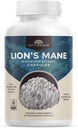 Natureals Lions Mane Mushroom Supplement - Organic Brain Support for Focus Memory Mental Clarity - Ikke GMO kognitiv funktion - 90 Vegetariske kapsler