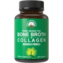 Bone Broth Collagen Kapsler. 180 piller af grass Fed Bone Broth Collagen Protein Peptider. Indeholder alle 3 typer 1, 2 og 3. Pure Pasture Raised Paleo venlige tabletter til kvinder og mænd