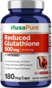 NusaPure Reduceret Glutathione 500 mg 180 Veggie kapsler (Vegan, Non- GMO) L- Glutathion