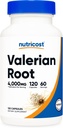 Nutricost Valerian Root Capsules (1000mg Per Serving) 120 Kapsler - 4.000mg Ækvivalent Per Serving (4: 1 Uddrag), Vegetarisk Caps, Gluten Free, Non- GMO