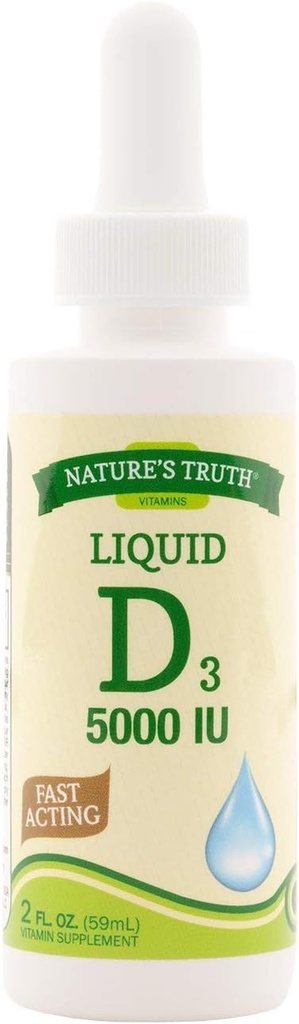 Nature 's Truth D3 5000 IE Fast fungerende vitamin supplement væske - 2 oz, pakke med 5
