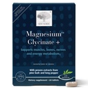 New Nordic Magnesium Glycinate, 220 mg Maksimal Absorption Tablets med Pine Bark & Lang Pepper, Dødbringende på Mave for kvinder og mænd, 30 Servering