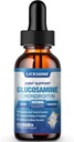 1 Pack Glucosamin Chondroitin MSM Liquid Drops - Ekstra styrke Fælles Support for voksne med Quercetin Boswelia, Bromelain, Hyaluronsyre, Antioxidant immunforsvar (2 Fl oz)