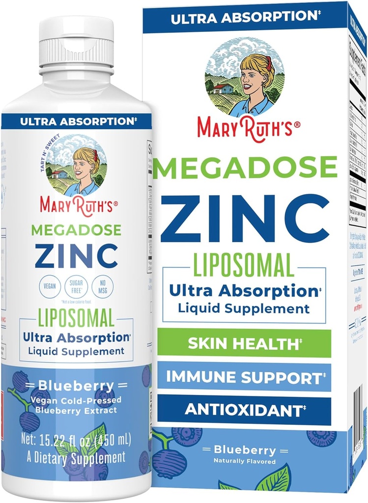 MaryRuth Organics Nutritional Supplements 124; Liposomal Liquid Zink Supplement med E-vitamin 124; Samlet sundhed og hudpleje