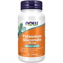 Now Foods Supplements, Kalium Gluconate 99mg, Nemmere at synke, Essential Mineral *, 100 tabletter