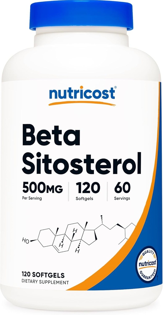 Nutricost Beta Sitosterol 120 Softgels, 500mg - Non-GMO, Gluten Free Supplement, 60 Servings