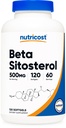 Nutricost Beta sitosterol 120 Softgel, 500mg - Non- GMO, Gluten Free Supplement, 60 Servere