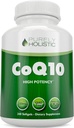 Rent holistisk CoQ10 100mg - 240 SoftGels - 8 måneders levering - Ubiquinone Coenzym Q10 Supplement - med økologisk olivenolie - Soy Free Co Q 10 - Made in USA