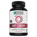 Zhou Tart Cherry Extract + Sellery Seed - Tart Cherry Capsules for Mænd & Kvinder, Tart Cherry Concentrate Pills for Sleep & Uric Acid Cleanse, 1000 mg Per Pill - 60 Veggie Capsules (Pakning med 1)