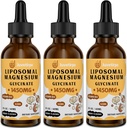 Magnesium Glycinate Liquid Drops - Liposomal Chelat med Cherry Flavor for Easy Absorption, Promodes Sleep, Mood, Intestinal & Bone Health, Reducerer stress - 60ML (2,04 Fl Oz (pakke med 3))