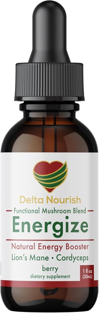 Energize Drops - Natural Energy Supplement Flydende med champignon, Cordyceps, Alpha GPC, L-Tyrosine & Vitamin B12 - Energi Flydende vand Maksimum, Absorption Gluten- Free - Drikke Enhancer Skud for fokus