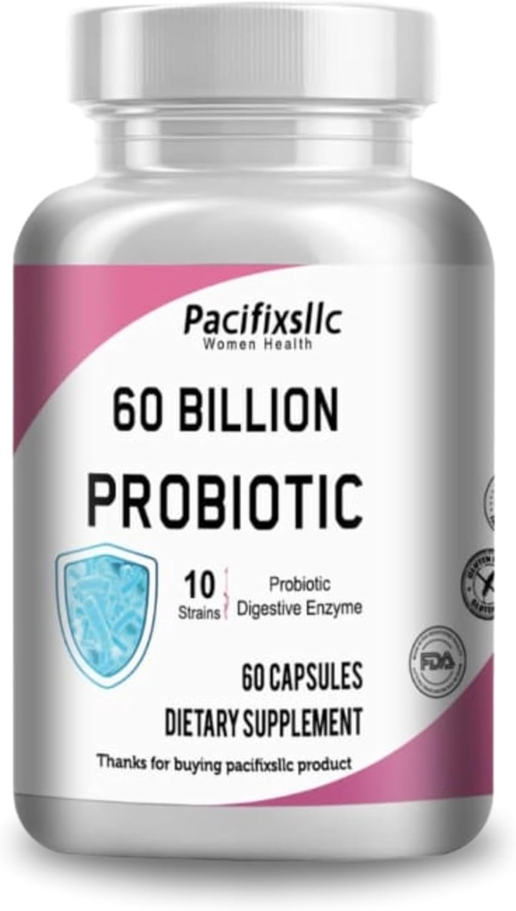 Probiotic 60 Billion Capsules, Quality Assurance with Advanced delivery System Immune Support and Digestive Wellness for Men and Women