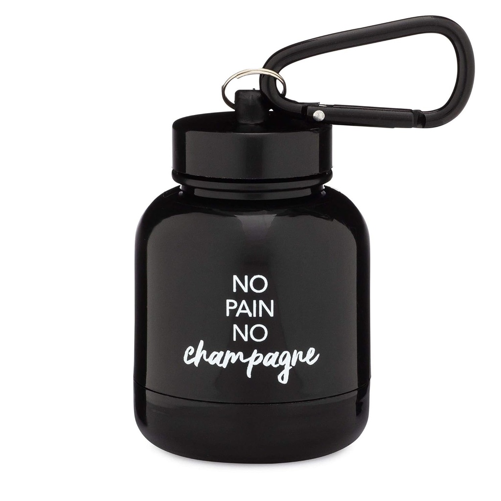 ONMYWHEY - Protein Powder & Supplement tragt Keychain, Portable To- Go Container til The Gym, Træning, Fitness, & Rejser - TSA Godkendt, ingen smerte ingen champagne