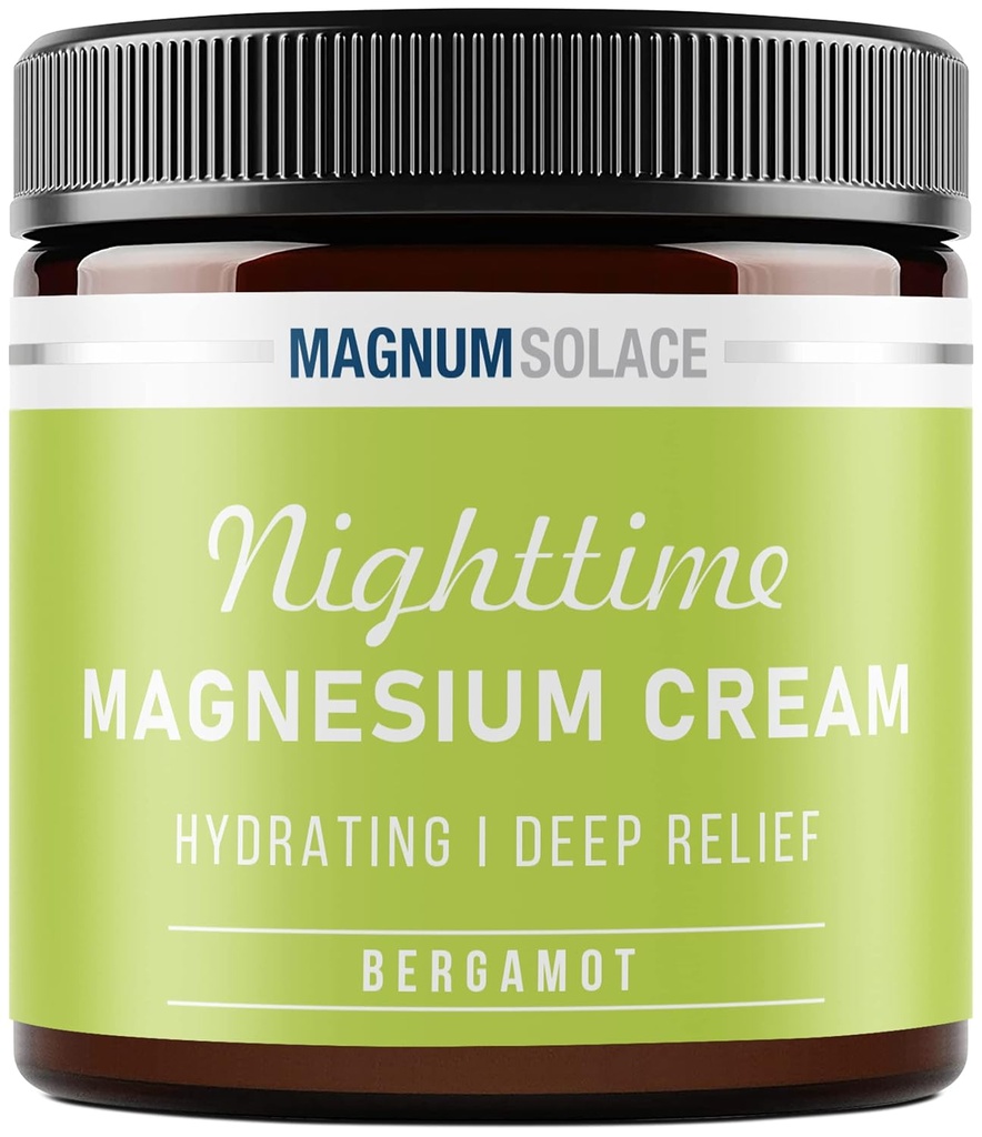 Magnesium Cream - topisk Magnesiumlotion for Nighttime Relief for ben kramper, søvn & muskelømhed - Sikker for børn (Bergamot)