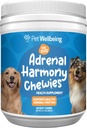 Pet Wellbeing Adrenal Harmony Chewies for Dogs - Vet- Formuleret - Hund Adrenal Support, Cortisol Balance, Ashwagandha, Bacopa - Urtetilskud (90 Soft Chews)