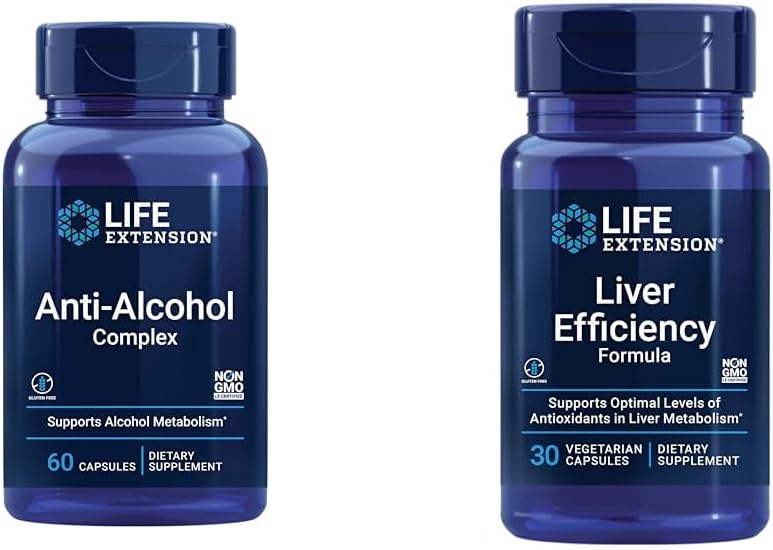 Life Extension Lever Health Support Bundle med anti-alkohol kompleks og lever effektivitet formel