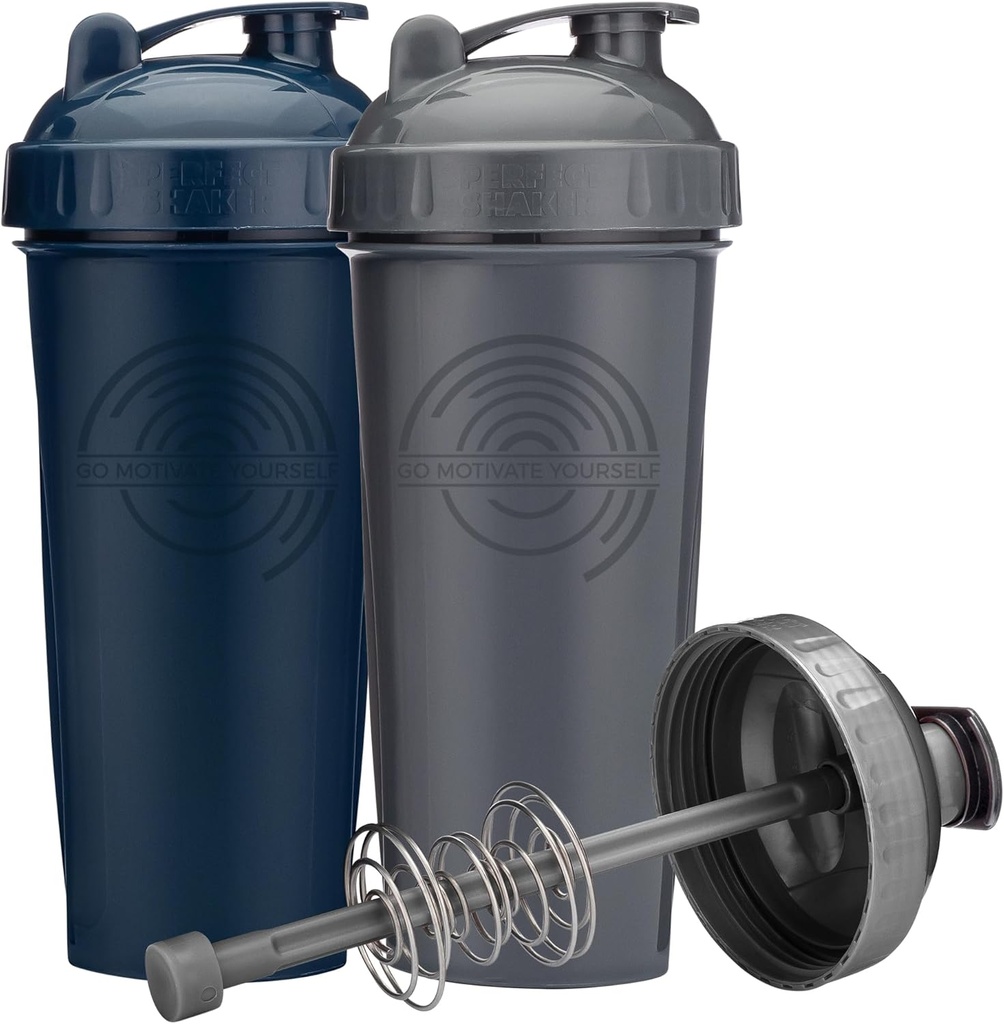 28- Ounce Shaker Flaske med Action- Rod Mixer Shups 124; Shaker Cups med bevægelige Quotes Memory 124; Protein Shaker Flaske er BPA Gratis og Opvaskemaskine Safe Memory 124; Gray & Navy