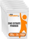 BulkSupplements.com Zink Citrate Powder - Zink Kosttilskud, Zink 30mg, Zink Powder - Pure Zink Citrate, for immunforsvar - Gluten Free, 100mg per Serving, 5kg (11 lbs)