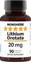 Lithium Oroter 20 mg Elemental Lithium per kapsel - 90 Vegetariske kapsler