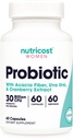 Nutricost Probiotic for Women 30 Billion CFU, 60 Kapsler - Kompleks med Acacia Fiber, Uva Ursi & Cranberry Extract, Non- GMO & Gluten Free