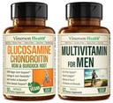 Vegansk Glucosamin Chondroitin MSM Fælles Support & Komplet Multivitamin til mænd