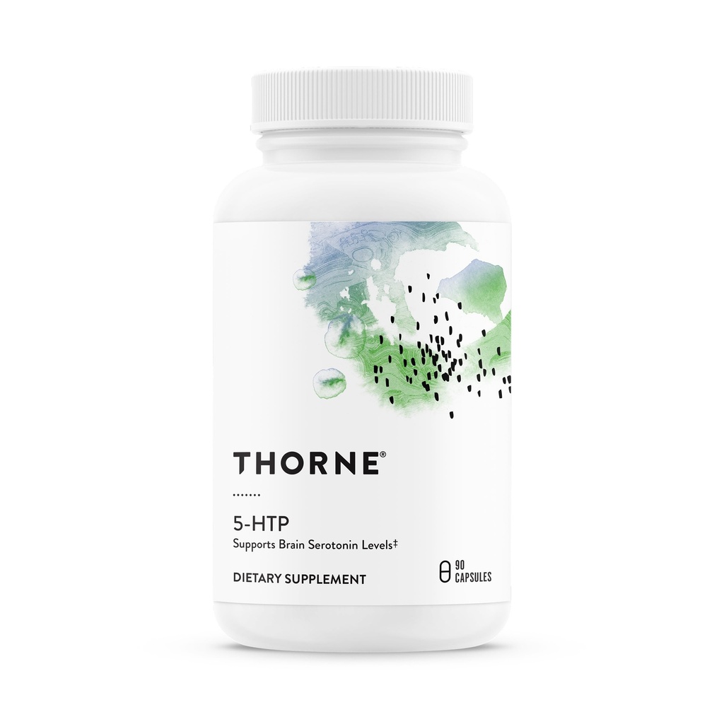 THORNE - 5-HTP - Indeholder vitamin B6 - Serotonin Support til søvn & Stress Management * - 5-Hydroxytryptophan supplement - Third- Party Certified - Gluten, Dairy & Soy- Free - 90 Kapsler