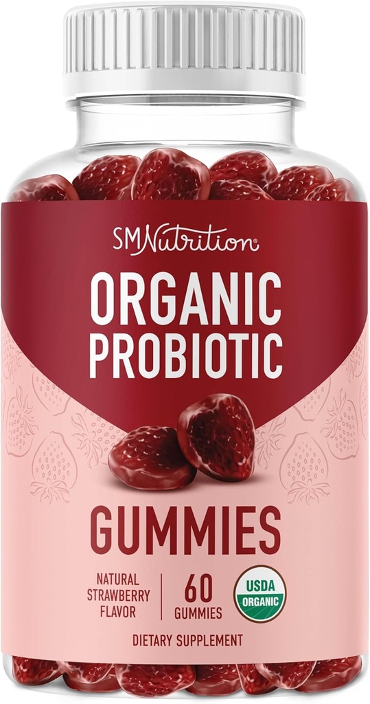 Organic Probiotics Gummy Note 124; 5 Millioner CFU Probiotics til fordøjelsesmæssig sundhed & immunforsvar