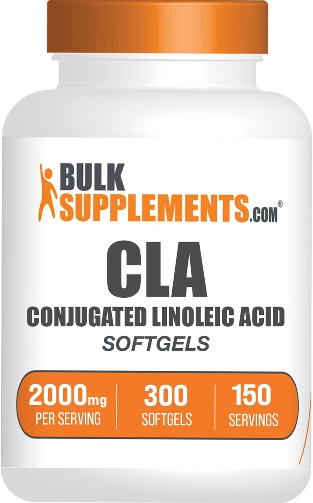 BulkSupplements.com Conjugated Linolsyre Softels - CLA Kosttilskud, CLA 2000mg, CLA Saflor Kapsler, CLA Pills - 2 CLA Softgels per Serving, 150- Day Supply, 300 Softgels