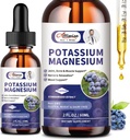 2 Pack Kalium Magnesium Supplement Flydende - Høj Absorption Calm Magnesium Complex & Kalium Plus Calcium, vitamin D3, zink til ben kramper & ben & energi & immunforsvar - 4 Fl oz