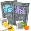 Hey pige søvn + føle bedre te Bundle - sove te w / kamille, Valerian rod & Lemon Balm i te poser + føle bedre urtete med Echinacea, Elderberry, C-vitamin