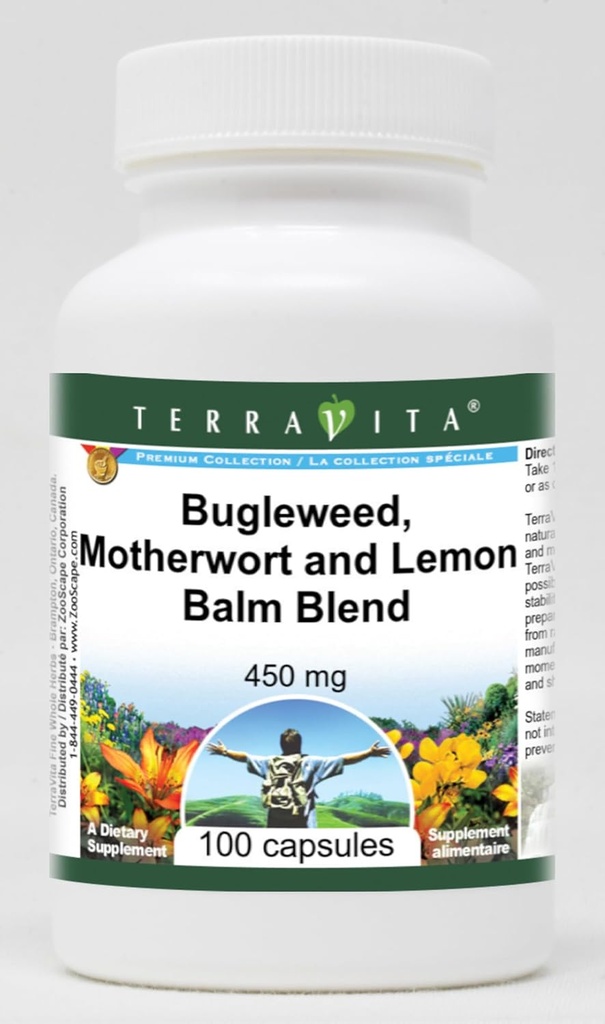 Thyroid Support - Bugleweed, Motherwort og Lemon Balm - 450 mg (100 kapsler, ZIN: 511178) - 2 pakning