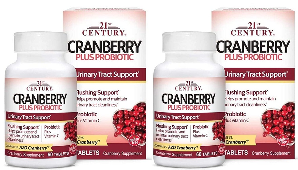 21. århundrede Cranberry Plus Probiotiske tabletter, 2 Greve
